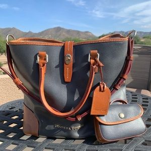 Large Dooney and Bourke navy blue pebble leather with change purse